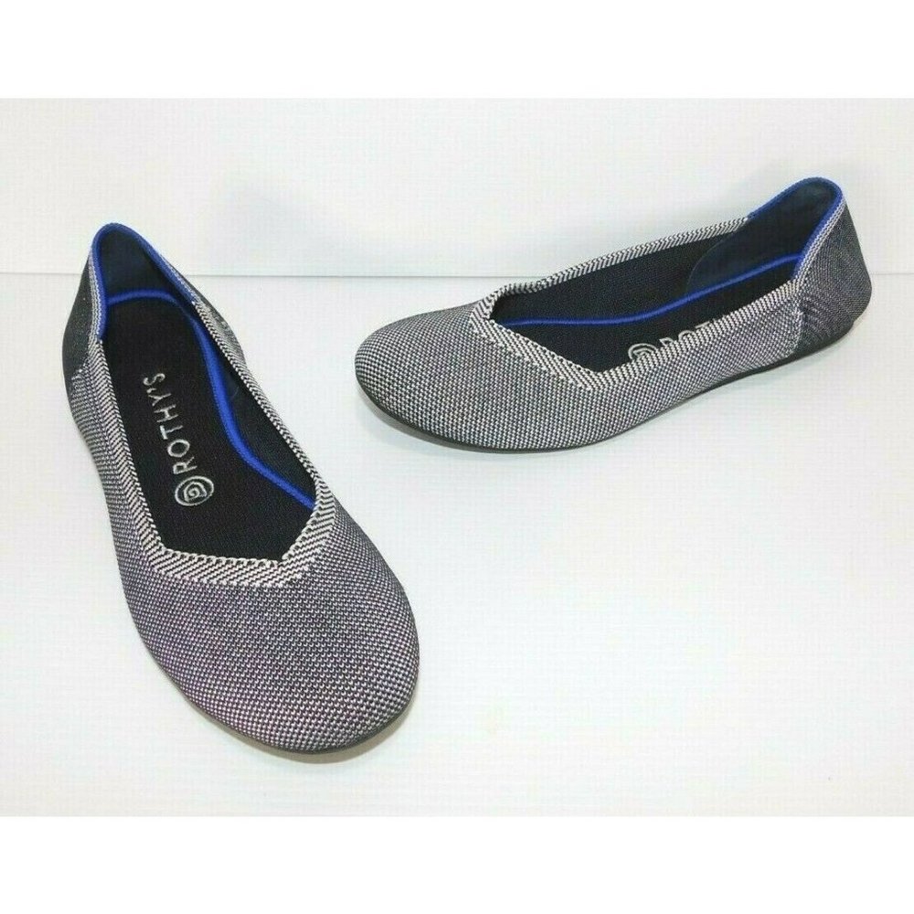 ROTHYS BLUE, BLACK & WHITE FLATS, SHOES, WOMAN'S SIZE 9